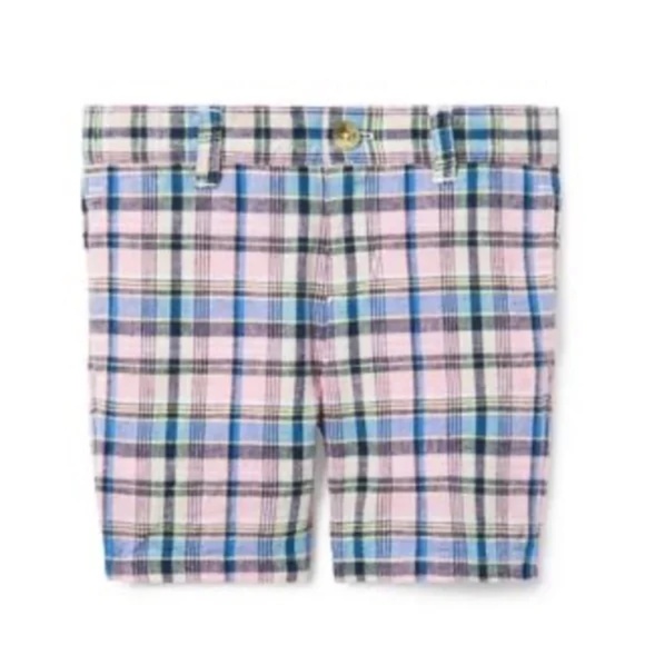 Janie and Jack Boy Plaid Adjustable Waist Shorts 2T - Picture 1 of 8